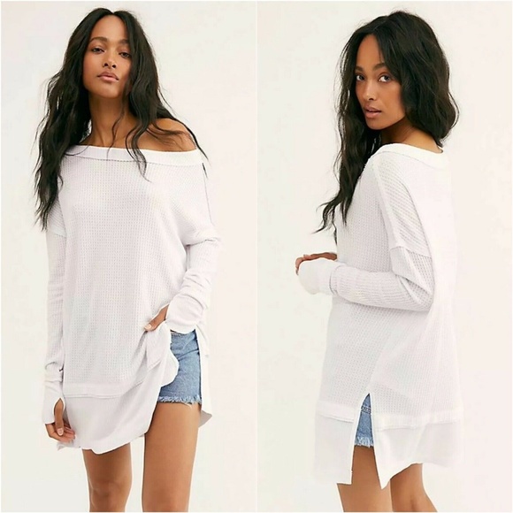 Free People Tops - Free People White North Shore Thermal Top Tunic